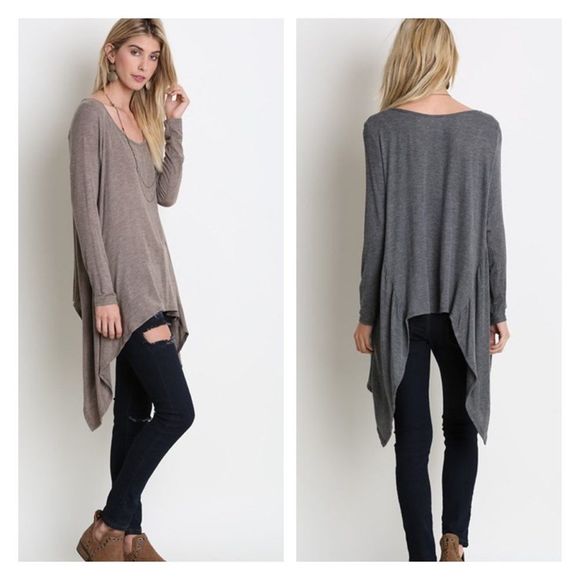 Asymmetrical long sleeve tunic - Picture 6 of 6